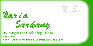 maria sarkany business card