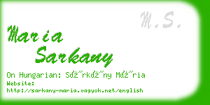 maria sarkany business card